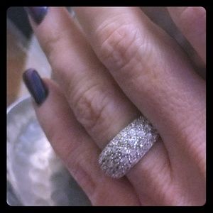 Sterling Silver Dome Pave Ring